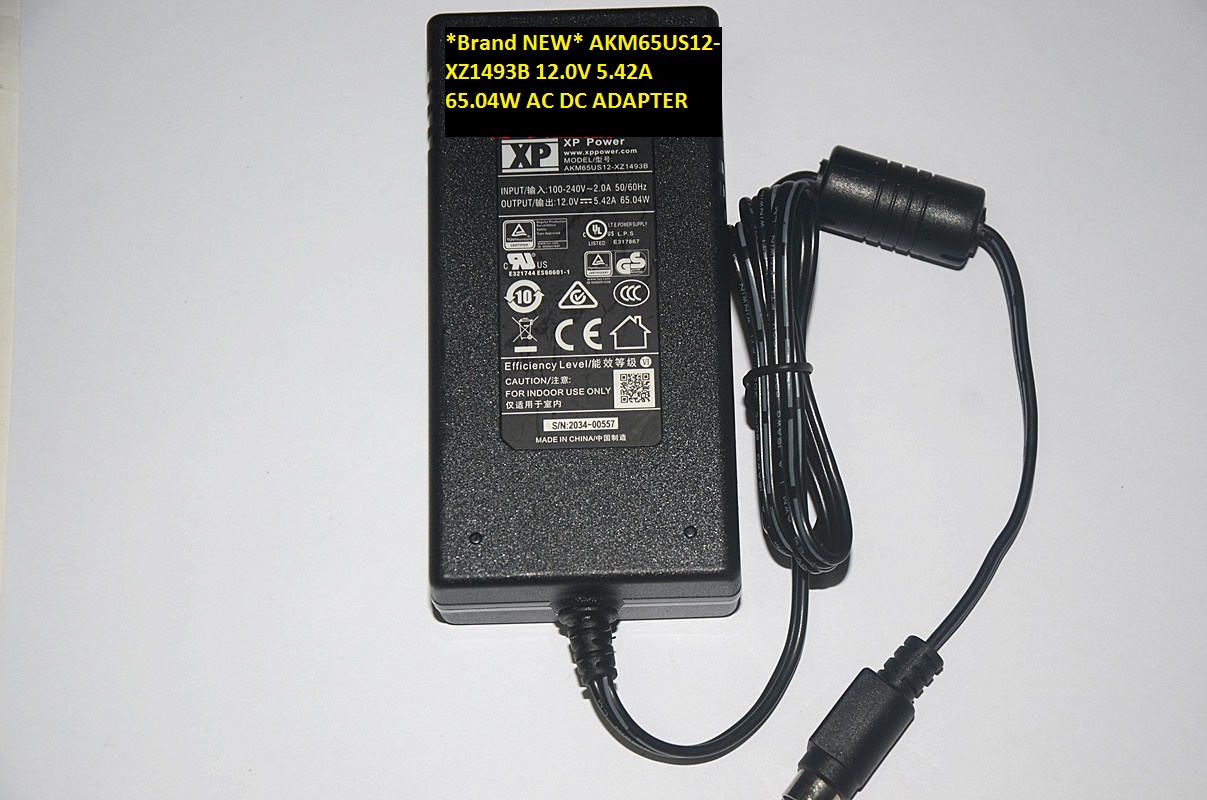 *Brand NEW* 4pin XP Power AKM65US12-XZ1493B 12.0V 5.42A 65.04W AC DC ADAPTER